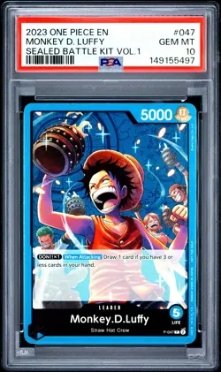 2023 ONE PIECE SEALED BATTLE KIT VOL.1 #047 MONKEY D. LUFFY PSA 10 - Image 1