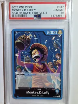 2023 ONE Piece SEALED BATTLE KIT VOL.1 047 MONKEY D. LUFFY PSA 10 POP 51 Rare - Image 1