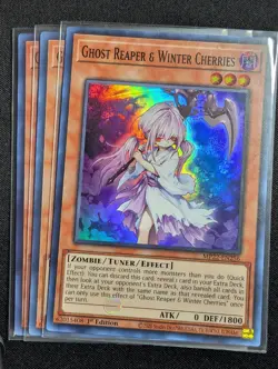 Yugioh - 3x Ghost Reaper & Winter Cherries MP22-EN256 1st Super Rare NM - Image 1
