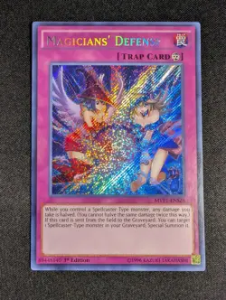 Yugioh - Magicians’ Defense MVP1-ENS28 1st Edition Secret Rare NM - Image 1