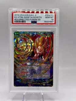 Knockout Strike Gogeta SD6-01 Dragon Ball Super PSA 10 Gem Mint - Image 1