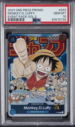 2023 ONE PIECE PROMOS EVENT PACK VOL.2 #033 MONKEY D. LUFFY PSA 10 - Image 1