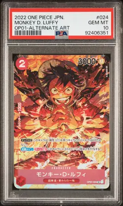2022 ONE PIECE JPN OP01-ROMANCE DAWN ALTERNATE ART #024 MONKEY D. LUFFY PSA 10 - Image 1