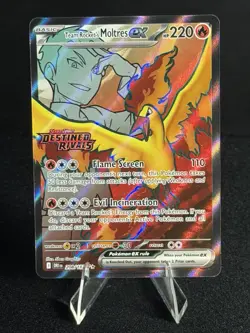 Team Rocket's Moltres ex (Destined Rivals Stamp) 208/182 Pokemon TCG NM - Image 3