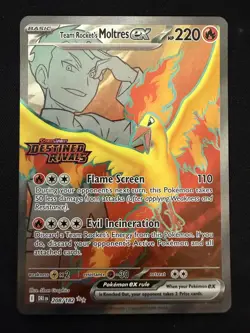Pokemon TCG - Team Rocket's Moltres ex STAMPED - 208/182 - Destined Rivals - NM - Image 1