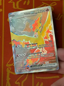 POKEMON TCG TEAM ROCKET'S MOLTRES EX 208/182 FULL ART HOLO NM DESTINED RIVALS - Image 3