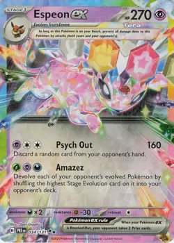Espeon ex 034/131 Holo Double Rare Prismatic Evolutions Pokemon Near Mint - Image 1