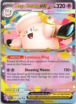 Mega Clefable ex 031/088 Double Rare Perfect Order Pokemon Holo Near Mint - Image 1