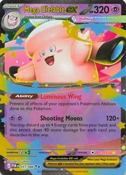 Mega Clefable ex 031/088 Double Rare Perfect Order Pokemon Holo Near Mint - Image 1