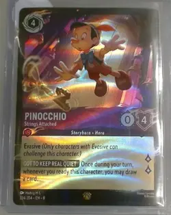 Disney Lorcana Reign of Jafar EN-8 Pinocchio 224/204 Cold Foil - Image 1