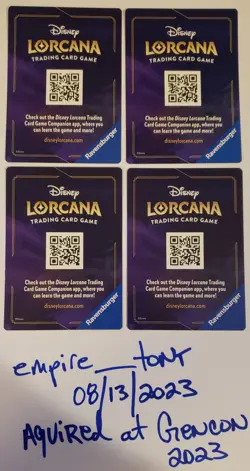 Disney Lorcana TCG MICKEY MOUSE Brave Little Tailor 4 Card Puzzle Token Inserts - Image 2