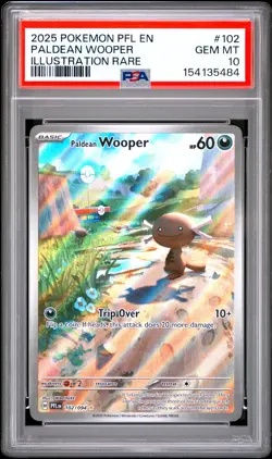 2025 POKEMON PFL EN-PHANTASMAL FLAMES ILLUSTRATION RARE PALDEAN WOOPER PSA 10 - Image 1
