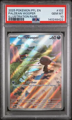 2025 POKEMON PFL EN-PHANTASMAL FLAMES ILLUSTRATION RARE PALDEAN WOOPER PSA 10 - Image 1