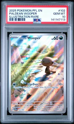 2025 POKEMON PFL EN-PHANTASMAL FLAMES ILLUSTRATION RARE PALDEAN WOOPER PSA 10 - Image 1