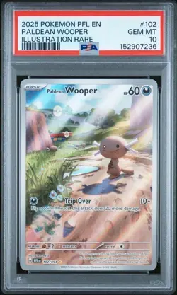2025 POKEMON PFL EN-PHANTASMAL FLAMES ILLUSTRATION RARE PALDEAN WOOPER PSA 10 - Image 1