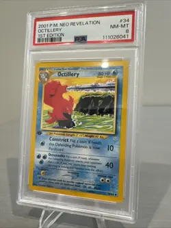 Octillery 34/64 - 2001 Pokemon Neo Revelation 1st Edition - PSA 8 New Cert - Image 1