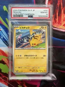 PSA 10 Pikachu 197/SV-P Promo Gym Event Campaign Pokemon Card Japanese 2024 - Image 1