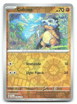 Cubone SV09: Journey Together 076/159 Reverse Holo Pokemon NM - Image 1
