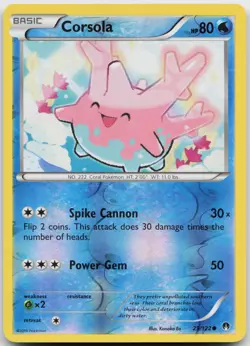 Corsola 29/122 Reverse Holo Pokemon BREAKpoint - NM - Image 1