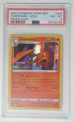 1x V0028: 2020 Charizard - SWSH066 - Prerelease - Holo Rare - SWSH: PSA: 8: NM: - Image 1