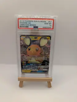 2019 Pokemon SM Unbroken Bonds Dedenne Holo #57/214 PSA 10 - Image 1