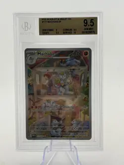 Pokemon TCG 151 MEW - Machoke 177/165 Illustration Rare BGS 9.5 Gem Mint - Image 1