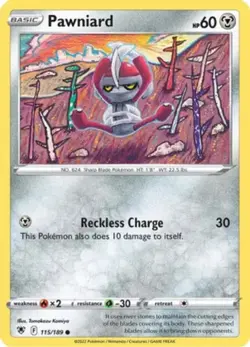 Pawniard - 115/189 - Common - Reverse Holo NM, English Pokemon Astral Radiance - Image 1