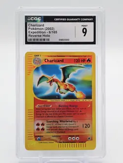 CHARIZARD 2002 POKEMON EXPEDITION REVERSE HOLO #6/165 CGC 9 Q7285 - Image 1