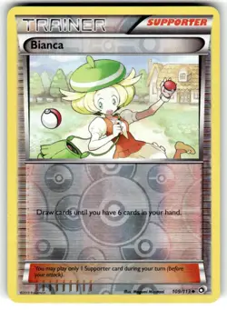 Bianca 109/113 Uncommon Legendary Treasures Pokemon Reverse Holo Lightly Played - Image 1