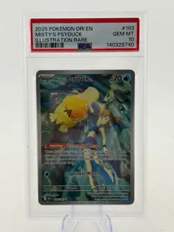Pokemon TCG 2025 Destined Rivals - Misty’s Psyduck #193/182 IR PSA 10 - Image 1