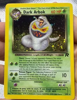 Pokemon TCG Team Rocket Dark Arbok 2/82 Unlimited Holo Rare NM-/ Semi Swirl - Image 3