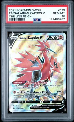 POKEMON GALARIAN MOLTRES/ARTICUNO/ZAPDOS V SEQUENTIAL SET CHILLING R 2021 PSA 10 - Image 4