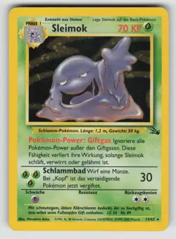 1999 2000 Sleimok (Muk) German Pokemon Card LP Holo Fossil Set 13/62 WOTC LP- - Image 1