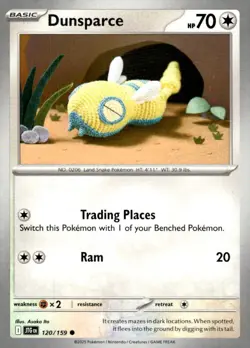 Dunsparce 120/159 Common Journey Together Pokemon Near Mint - Image 1
