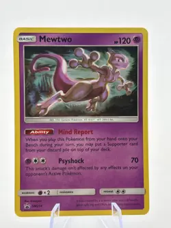 Pokemon TCG Sun Moon - Mewtwo SM214 Black Star Promo Holo LP - Image 1