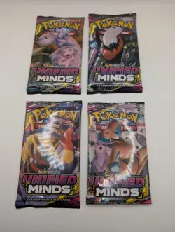 POKEMON TCG SUN & MOON UNIFIED MINDS - 4x Booster Packs - Art Set Factory Sealed - Image 1