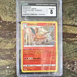 CGC 8 Charizard 010/078 Pokemon GO Holo Rare 170 HP English Pokemon TCG - Image 1
