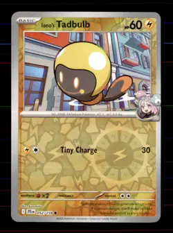 Iono's Tadbulb 052/159 Common Journey Together Pokemon Reverse Holo Near Mint - Image 1