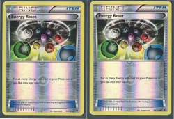 2x ENERGY RESET #98/124- XY Fates Collide Pokemon Card REV HOLO Trainer MINT - Image 1