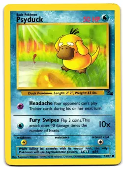 Psyduck 53/62 - 🌊 Fossil Common Pokemon TCG Unlimited 🖤 - HP - Image 1