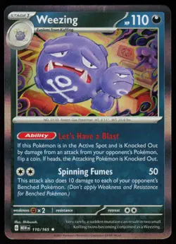 Weezing 110/165 Rare 151 Pokemon Holo Near Mint - Image 1