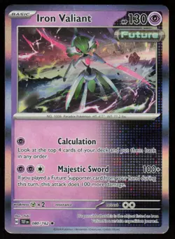 Iron Valiant 080/162 Rare Temporal Forces Pokemon Holo Near Mint - Image 1