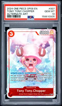 2024 ONE PIECE OP08-TWO LEGENDS ALTERNATE ART #007 TONY TONY CHOPPER PSA 10 - Image 1