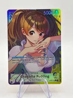 One Piece TCG OP08 - Charlotte Pudding OP08-058 Leader Alt Art NM - Image 1