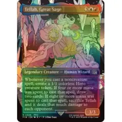 FOIL TELLAH, GREAT SAGE (BORDERLESS) X4 Final Fantasy FIN Magic MTG MINT CARD - Image 1