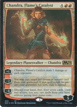 MTG: Core Set 2021: Foil Chandra, Flame's Catalyst: Lightly Played Condition - Image 1