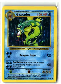 1999 Gyarados ⭐ 6/102 WOTC Holo Rare Base Set Vintage Shadowless Pokemon NM - Image 1