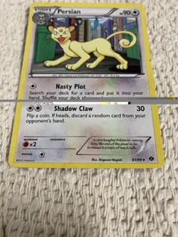 Pokemon TCG Next Destinies Persian Holo Card 81/99 Rare Played 2012 Collectible - Image 3