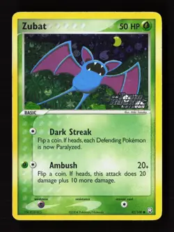 Zubat 82/109 Common Team Rocket Returns Pokemon Reverse Holo Heavily Played - Image 1