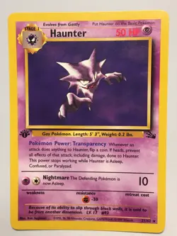 Pokemon Fossil 1st Edition Haunter Non-Holo #21/62 - Ungraded - Near-Mint - Image 1